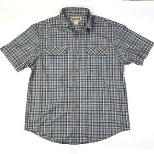 Duluth Trading Men's Breezeshooter Sz L Buttonup Multicolor Gray Plaid Shirt